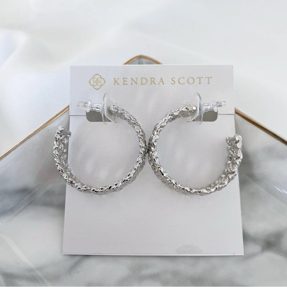 Kendra Scott Jewelry - Kendra Scott Intricate Silver Hoop Earrings